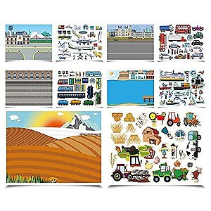 Joan Miro Educational Reusable Sticker Pad Urban Transport