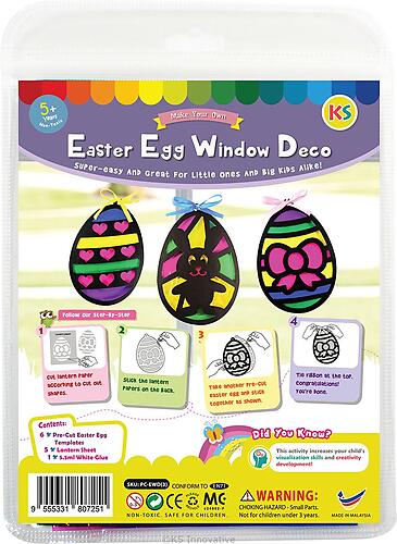Stained Glass Easter Egg Window Deco Kit